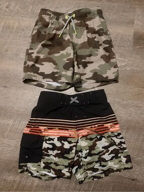 Boys Camo Swim Shorts - Green Camo